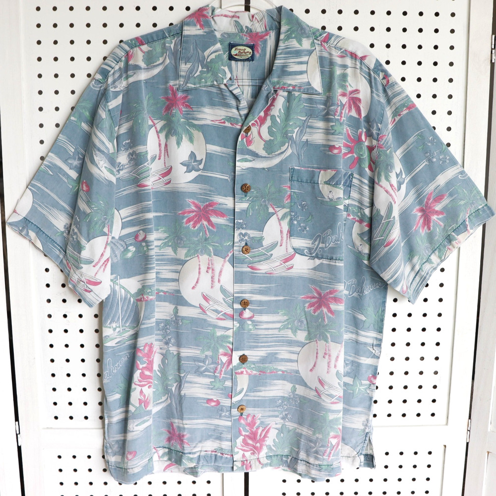 Vintage Tommy Bahama Hawaiian Shirt Button Up Rayon Faded Mens‎ SIZE L